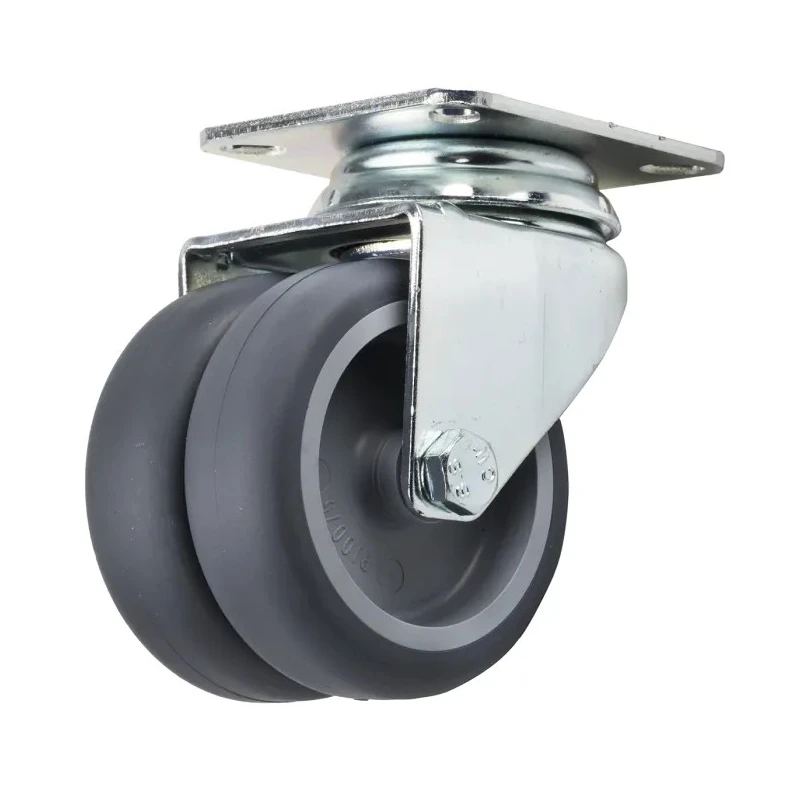 Tente Swivel Castor Wheel with 75 mm Diameter, 80 kg Load Capacity, Thermoplastic Rubber Wheel, Pressed Steel 1970PJO075P50