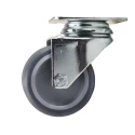 Tente Swivel Castor Wheel with 75 mm Diameter, 80 kg Load Capacity, Thermoplastic Rubber Wheel, Pressed Steel 1970PJO075P50