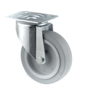 Tente Swivel Castor 300 kg Capacity 160 mm Wheel Elastic Material Roller Bearing 3470UFR160P63