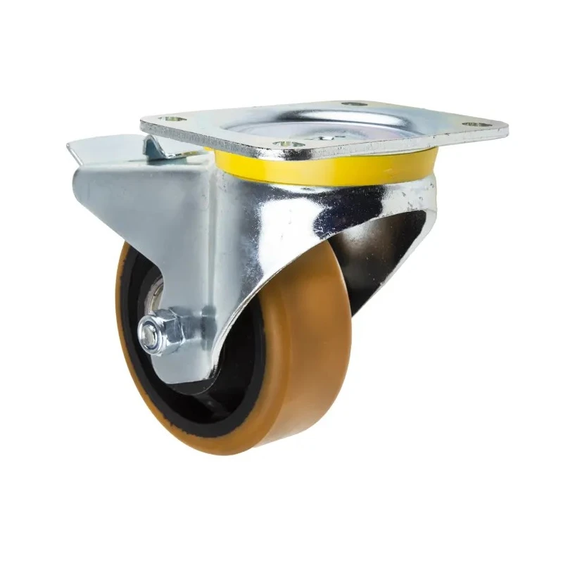 Tente Braked Swivel Castor Heavy Duty Steel Frame Polyamide Wheel 125 mm Diameter 660 kg Load Capacity 4687FTP125P63