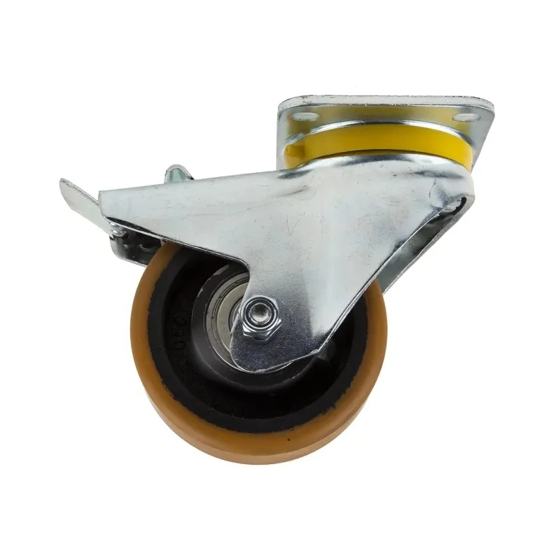 Tente Braked Swivel Castor Heavy Duty Steel Frame Polyamide Wheel 125 mm Diameter 660 kg Load Capacity 4687FTP125P63