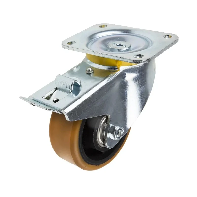 Tente Braked Swivel Castor Heavy Duty Steel Frame Polyamide Wheel 125 mm Diameter 660 kg Load Capacity 4687FTP125P63