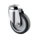 Tente Stainless Steel Swivel Castor, 75 kg Load Capacity, 75 mm Thermoplastic Rubber Wheel 7470PJO075P30-11