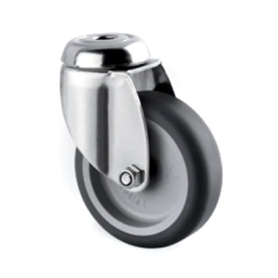 Tente Stainless Steel Swivel Castor, 75 kg Load Capacity, 75 mm Thermoplastic Rubber Wheel 7470PJO075P30-11