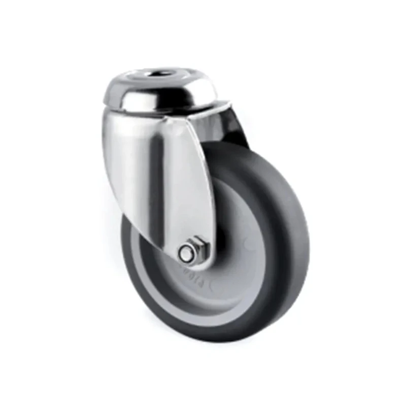 Tente Stainless Steel Swivel Castor, 75 kg Load Capacity, 75 mm Thermoplastic Rubber Wheel 7470PJO075P30-11