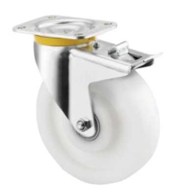 Tente Braked Swivel Castor 700 kg Load Capacity, 125 mm Wheel Diameter, Polyamide Wheel 4687TOP125P63