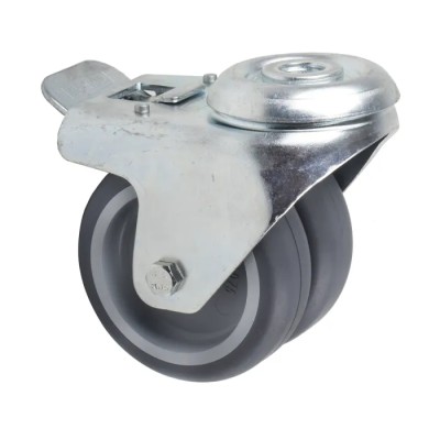 Tente Braked Swivel Castor 80 kg Capacity 75 mm Wheel Thermoplastic Rubber 1977PJO075P30-13
