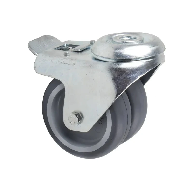 Tente Braked Swivel Castor 80 kg Capacity 75 mm Wheel Thermoplastic Rubber 1977PJO075P30-13
