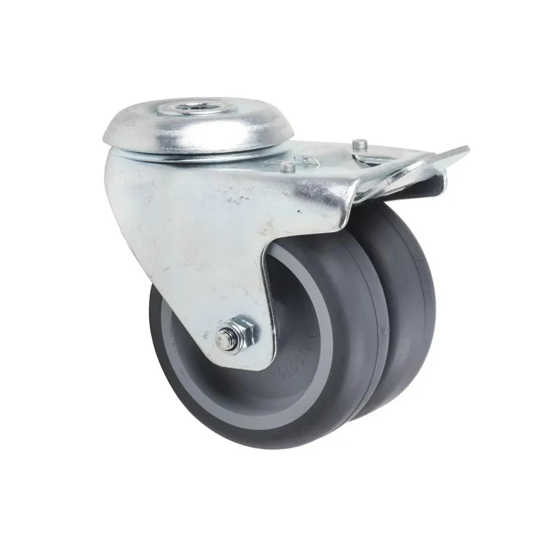 Tente Braked Swivel Castor 80 kg Capacity 75 mm Wheel Thermoplastic Rubber 1977PJO075P30-13