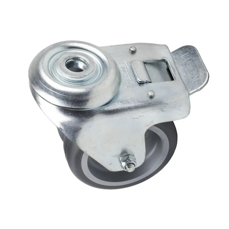 Tente Braked Swivel Castor 80 kg Capacity 75 mm Wheel Thermoplastic Rubber 1977PJO075P30-13