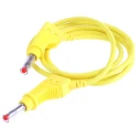 Staubli Connector Test Lead 32A, 600V, Yellow, 1 m Lead Length 66.9407-100-24