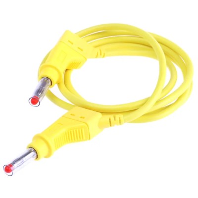 Staubli Connector Test Lead 32A, 600V, Yellow, 1 m Lead Length 66.9407-100-24