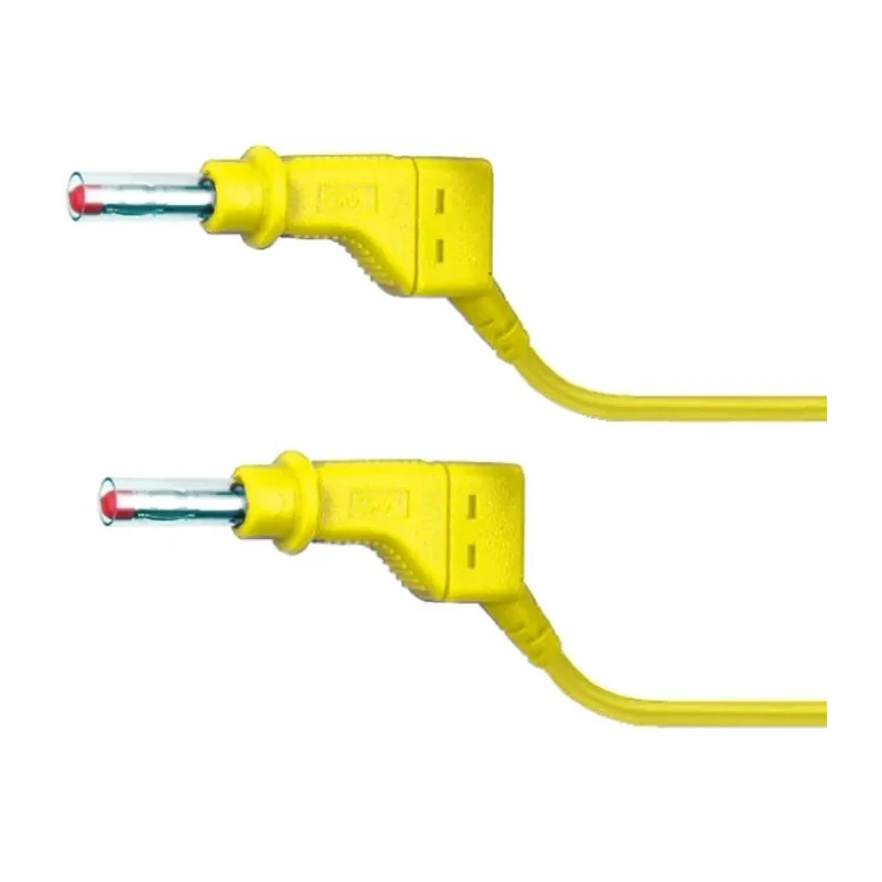 Staubli Connector Test Lead 32A, 600V, Yellow, 1 m Lead Length 66.9408-100-24