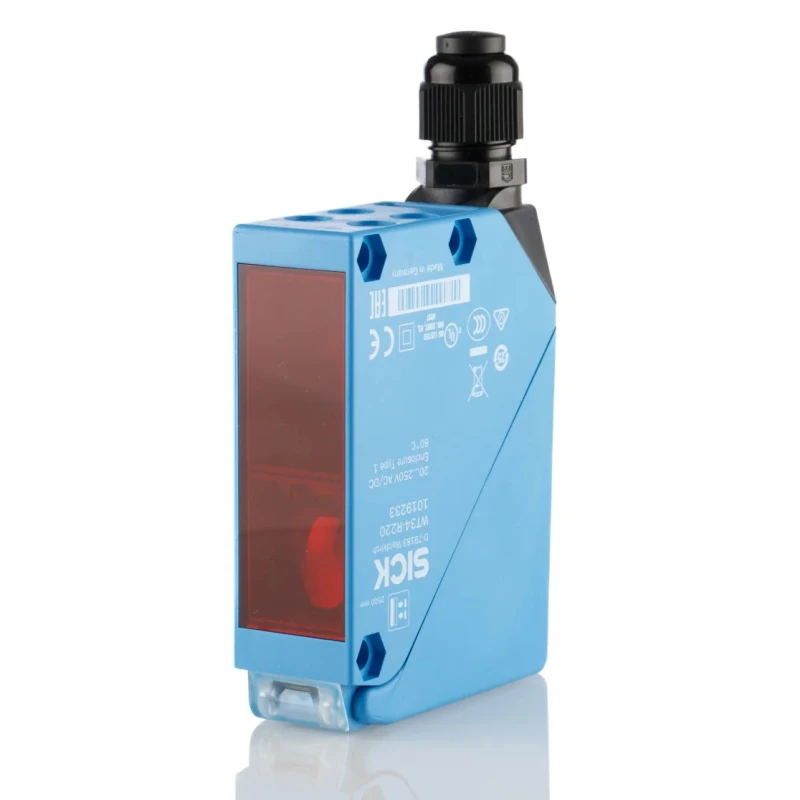 SICK Background Suppression Photoelectric Sensor, Block Style, 100 mm to 2.5 m Detection Range, Relay Output, IP67 WT34-R220