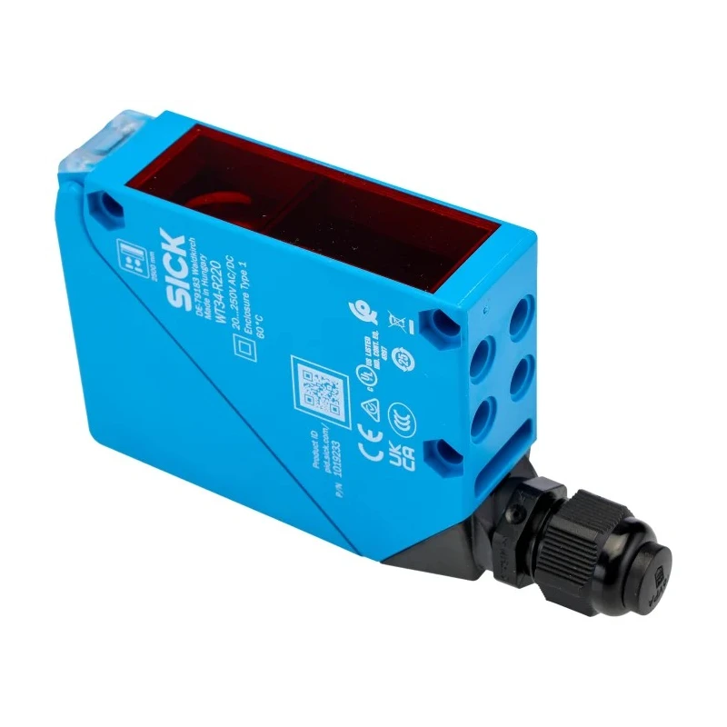 SICK Background Suppression Photoelectric Sensor, Block Style, 100 mm to 2.5 m Detection Range, Relay Output, IP67 WT34-R220