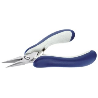 ideal-tek Flat Nose Plier 1-Piece 145mm Overall Length, 10mm Jaw Smooth Chrome Finish, ESD Safe 25.E6023.CRBG