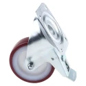 Tente Braked Swivel Castor 150 kg Capacity 100 mm Wheel Diameter Polyurethane 3477UAR100P62 red