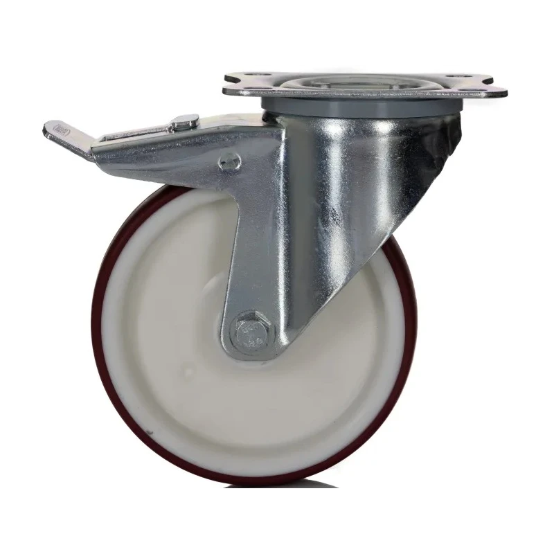 Tente Braked Swivel Castor 300 kg Capacity 125 mm Wheel Diameter Polyurethane Wheel 3477UAR125P62 red