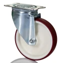 Tente Heavy Duty Swivel Castor with 200 kg Load Capacity, 125 mm Polyurethane Wheel, Pressed Steel Frame 3470UAR125P62 red