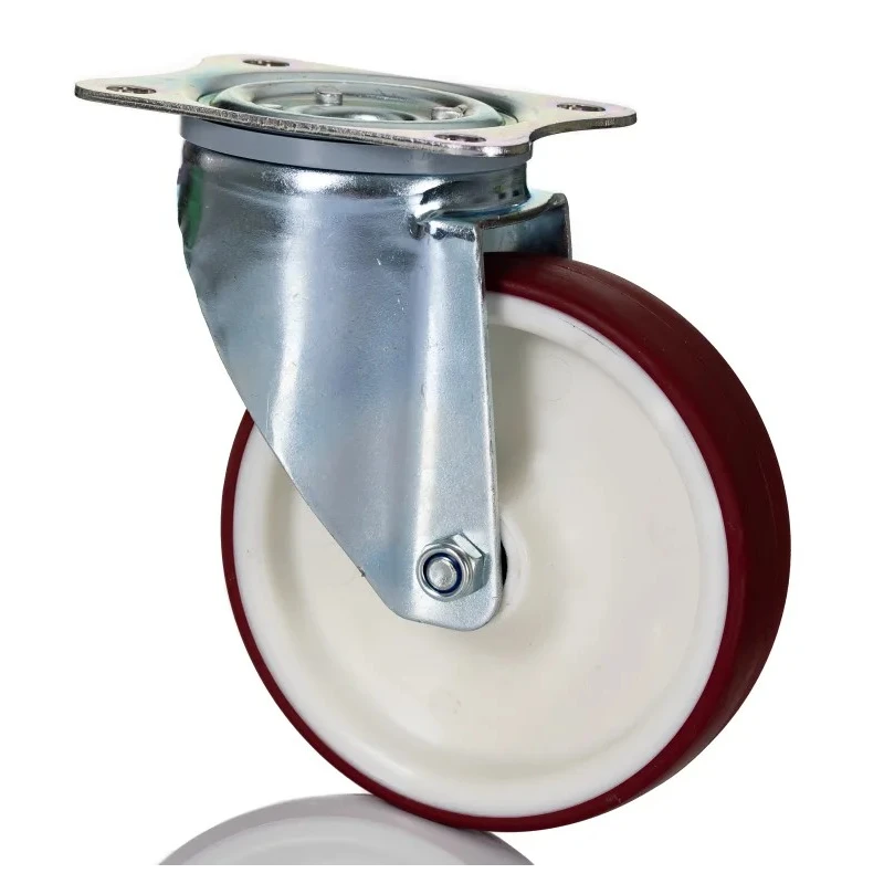 Tente Heavy Duty Swivel Castor with 200 kg Load Capacity, 125 mm Polyurethane Wheel, Pressed Steel Frame 3470UAR125P62 red