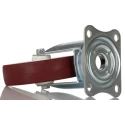 Tente Heavy Duty Swivel Castor with 200 kg Load Capacity, 125 mm Polyurethane Wheel, Pressed Steel Frame 3470UAR125P62 red
