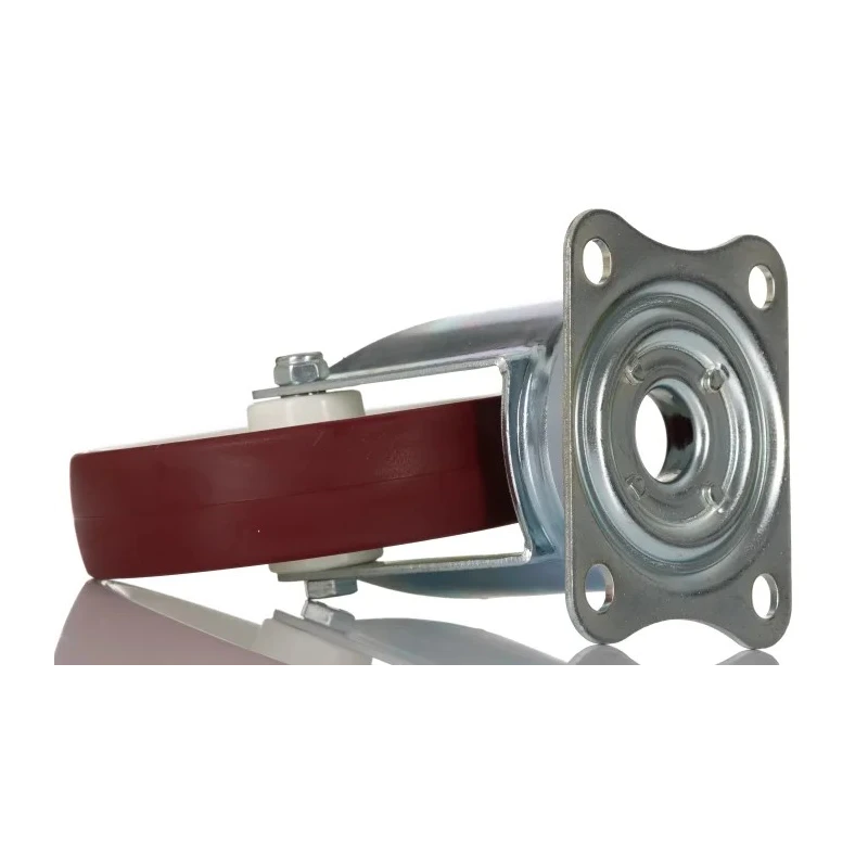 Tente Heavy Duty Swivel Castor with 200 kg Load Capacity, 125 mm Polyurethane Wheel, Pressed Steel Frame 3470UAR125P62 red