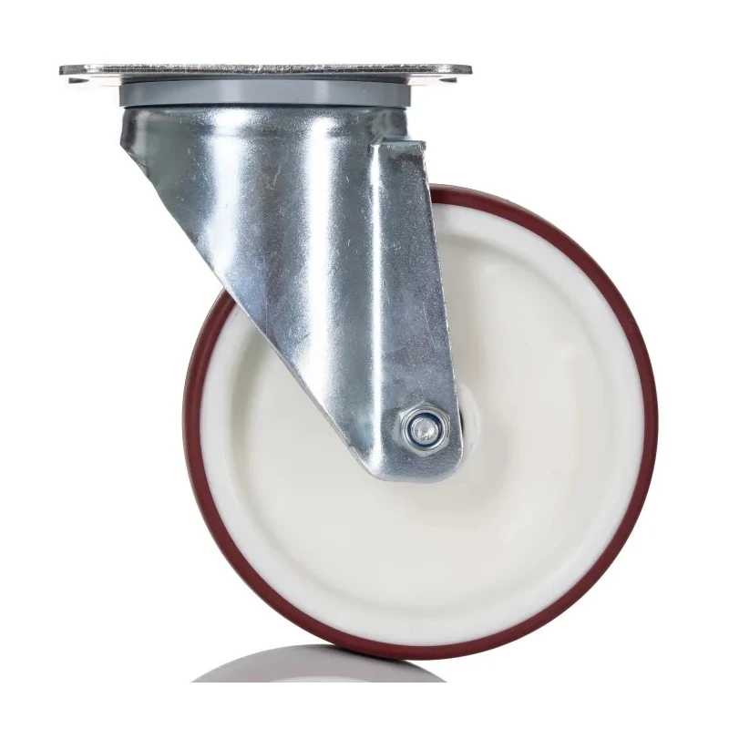 Tente Heavy Duty Swivel Castor with 200 kg Load Capacity, 125 mm Polyurethane Wheel, Pressed Steel Frame 3470UAR125P62 red
