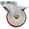 Tente Braked Swivel Castor, 350 kg Load Capacity, 160 mm Polyurethane Wheel, Pressed Steel Frame, Model 3477UAR160P63 red