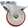 Tente Braked Swivel Castor, 350 kg Load Capacity, 160 mm Polyurethane Wheel, Pressed Steel Frame, Model 3477UAR160P63 red