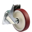 Tente Braked Swivel Castor, 350 kg Load Capacity, 160 mm Polyurethane Wheel, Pressed Steel Frame, Model 3477UAR160P63 red