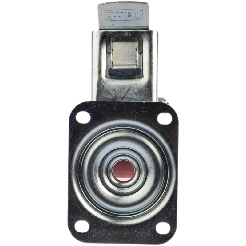 Tente Braked Swivel Castor, 350 kg Load Capacity, 160 mm Polyurethane Wheel, Pressed Steel Frame, Model 3477UAR160P63 red