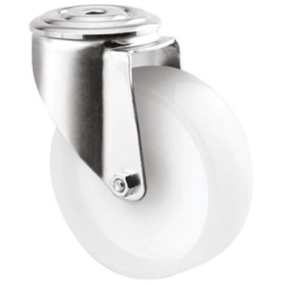 Tente Swivel Castor, 150 kg Capacity, 100 mm Polyamide Wheel, Pressed Steel Frame, Passivated Zinc Plated 3470UOO100P30