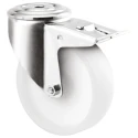 Tente Swivel Castor, 150 kg Capacity, 100 mm Wheel Diameter, Polyamide Wheel, Pressed Steel Frame, Zinc Plated 3477UOO100P30