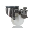 Tente Braked Swivel Castor, 200 kg Load Capacity, 80 mm Polyamide Wheel, Stainless Steel Frame 8477UOO080P62