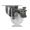 Tente Braked Swivel Castor, 200 kg Load Capacity, 80 mm Polyamide Wheel, Stainless Steel Frame 8477UOO080P62