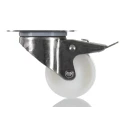 Tente Braked Swivel Castor, 200 kg Load Capacity, 80 mm Polyamide Wheel, Stainless Steel Frame 8477UOO080P62