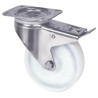 Tente Braked Swivel Castor Stainless Steel Frame, Polyamide Wheel 200 mm Diameter 500 kg Load Capacity 8477UOO200P63