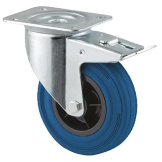 Tente Braked Swivel Castor, 70 kg Load Capacity, 80 mm Diameter Wheel, Polypropylene Wheel Centre, Stainless 8477PID080P62