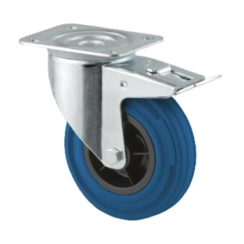 Tente Braked Swivel Castor, 70 kg Load Capacity, 80 mm Diameter Wheel, Polypropylene Wheel Centre, Stainless 8477PID080P62