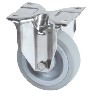 Tente Fixed Castor with 160 kg Load Capacity, 100 mm Polyamide Wheel, Stainless Steel Frame 8478UFD100P62