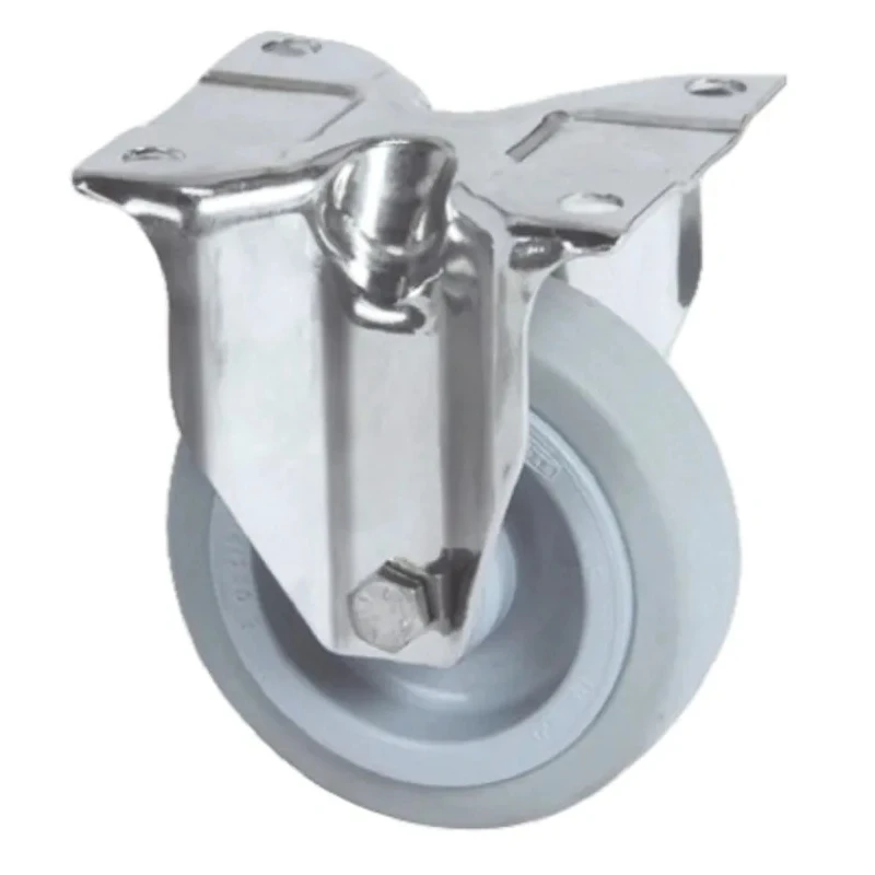 Tente Fixed Castor with 160 kg Load Capacity, 100 mm Polyamide Wheel, Stainless Steel Frame 8478UFD100P62
