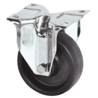 Tente Fixed Castor Stainless Steel Frame Heat Resistant Synthetic Wheel 125 kg Capacity 100 mm Diameter 8478BOG100P62
