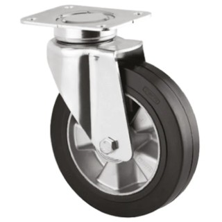 Tente Heavy Duty Swivel Castor 300 kg Load Capacity 125 mm Elastic Tyre Wheel 3640IEP125P63