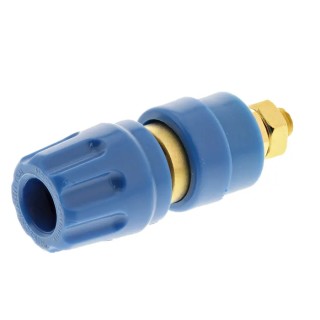 Hirschmann Test & Measurement Blue 35A Binding Post with Brass Contacts and Gold Plated 8mm Hole Diameter 930103702