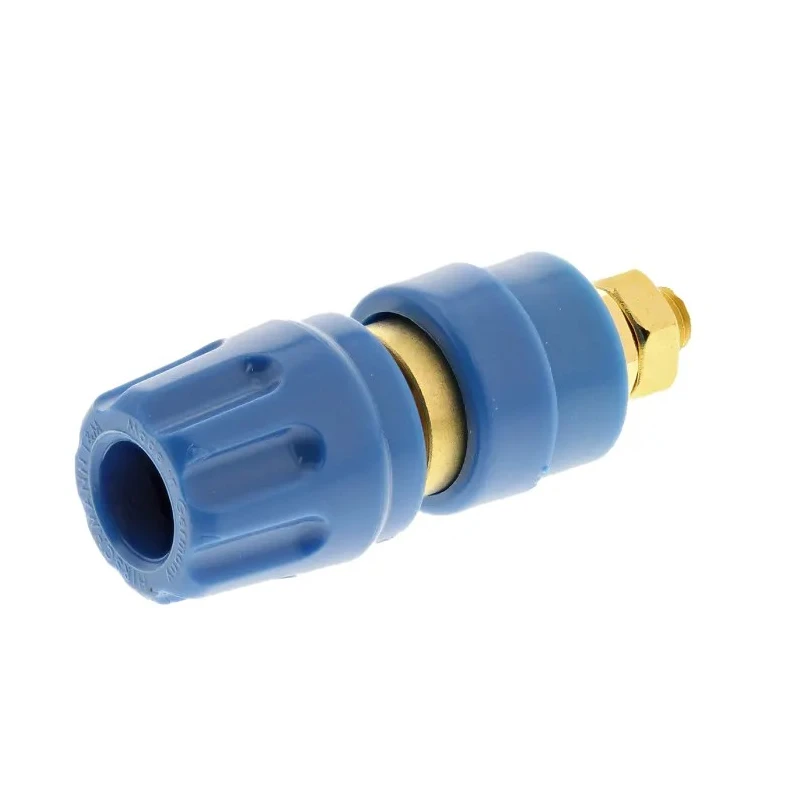 Hirschmann Test & Measurement Blue 35A Binding Post with Brass Contacts and Gold Plated 8mm Hole Diameter 930103702
