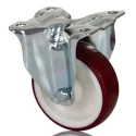 Tente Fixed Castor, Heavy Duty 150 kg Load Capacity, 100 mm Rubber Wheel, Pressed Steel Frame, Passivated 3478UAR100P62 red