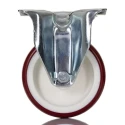 Tente Fixed Castor, Heavy Duty 150 kg Load Capacity, 100 mm Rubber Wheel, Pressed Steel Frame, Passivated 3478UAR100P62 red