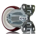 Tente Fixed Castor, Heavy Duty 150 kg Load Capacity, 100 mm Rubber Wheel, Pressed Steel Frame, Passivated 3478UAR100P62 red