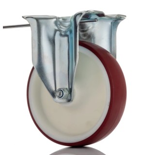 Tente Fixed Castor 400 kg Load Capacity 125 mm Wheel Diameter Polyurethane Wheel 3478UAR125P62 red