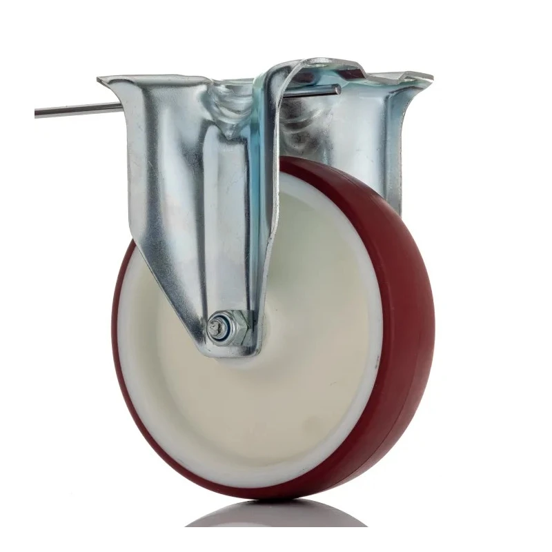 Tente Fixed Castor 400 kg Load Capacity 125 mm Wheel Diameter Polyurethane Wheel 3478UAR125P62 red